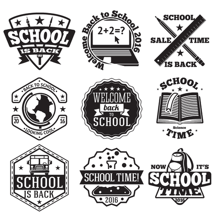 set of school badges for new seasonのイラスト素材