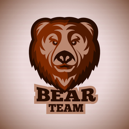 graphic bear face templateのイラスト素材