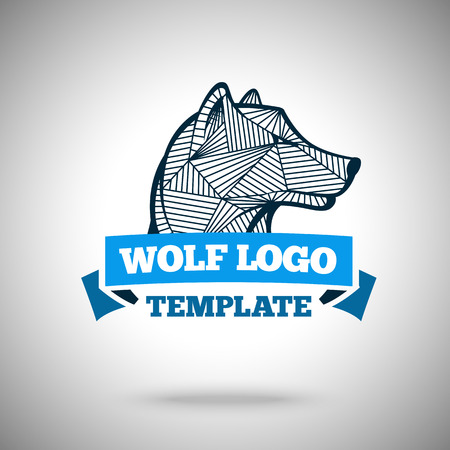Vector wolf logo template for sport teams, business etc.のイラスト素材