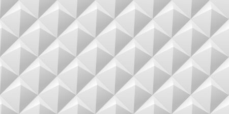 Vector abstract tiled seamless background with white soft lightened pyramids.のイラスト素材