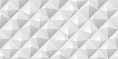 Vector abstract tiled seamless background with white soft lightened pyramids.のイラスト素材