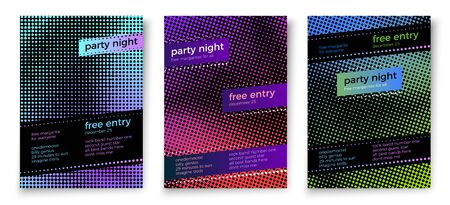 Vector abstract poster templates, halftone background with geometric shapes and place for your text.のイラスト素材
