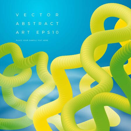 Vector abstract illustration.  Banner, poster design template with the flow of bright moving shapes. With place for your text.のイラスト素材