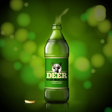 Vector template for Beer advertisement open bottleのイラスト素材