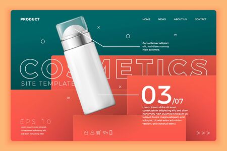 Vector cosmetic deodorant on modern site templateのイラスト素材