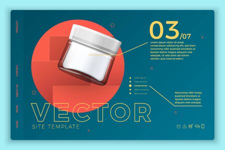 Vector cosmetic cream bottle modern site templateのイラスト素材