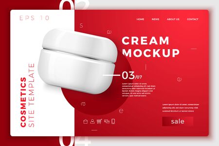 Vector cosmetic cream pack modern site templateのイラスト素材