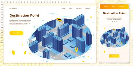 Vector car route - beginning to destination pointのイラスト素材