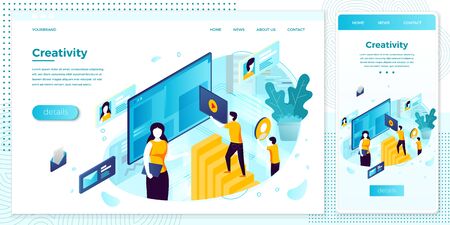 Vector eps site creation working process setのイラスト素材