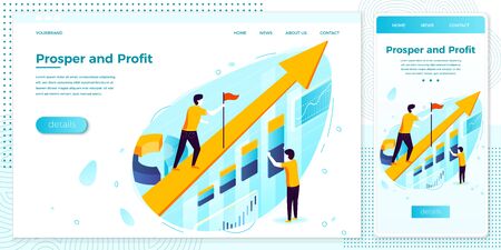 Vector eps set rising arrow with business chartsのイラスト素材