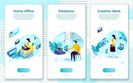 Vector freelancer home office for creative workのイラスト素材