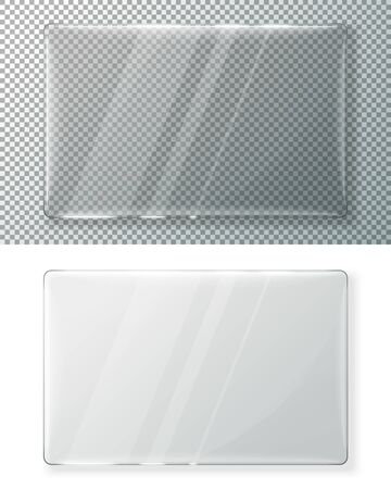 Transparent vector realistic glass plate for signsのイラスト素材