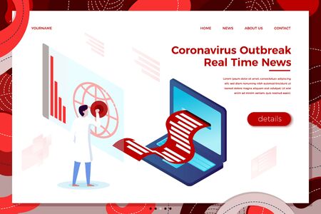 Vector Coronavirus outbreak news with doctorのイラスト素材