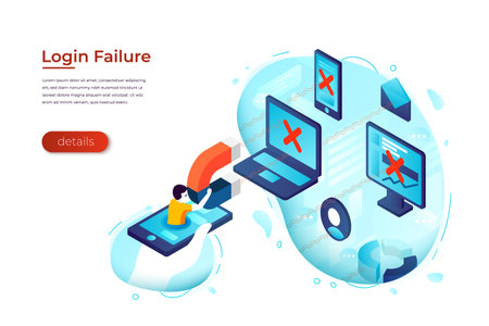 Vector illustration - online service access errorのイラスト素材