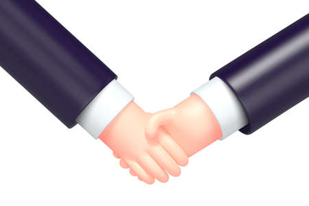 Vector cartoon business handshake, isolatedのイラスト素材