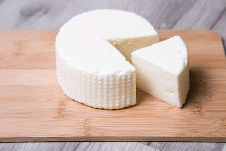 Tzfat cheese. Israeli traditional cheese. Symbol of the Jewish holiday Shavuot. Selective focus