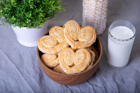 Cottage cheese homemade cookie in sugar topping. Selective focus, close-up.の写真素材
