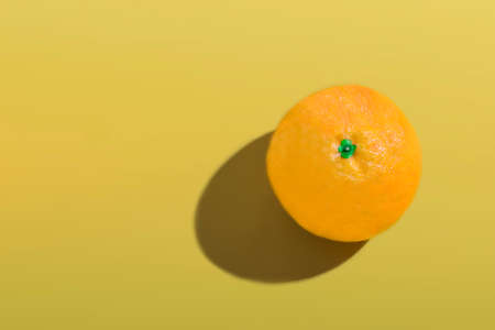 Fruit concept orange on a colored background, top view.の写真素材