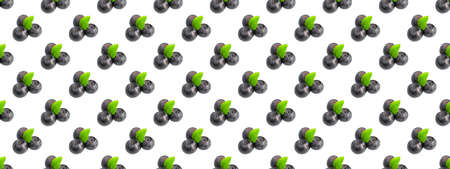 Seamless blueberry pattern on colored background minimal style