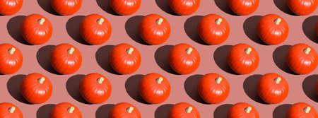Pumpkin seamless pattern on a beige background. Thanksgiving Day. Autumn harvest. Copy space....