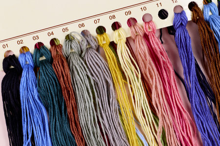 Background from various colorful threads for embroidery. top view. high quality photoの写真素材