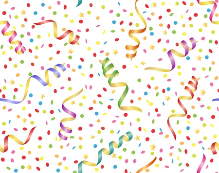 seamless background with  streamer and confettiのイラスト素材