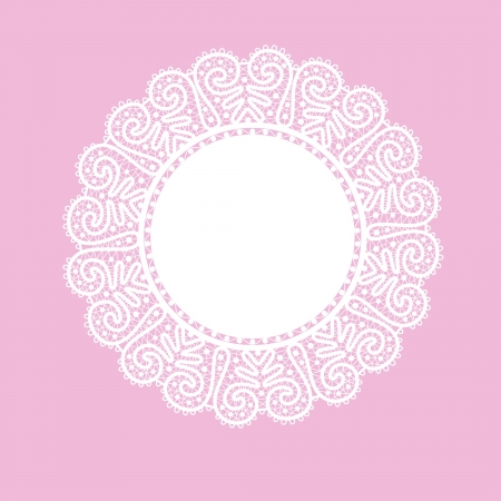 Template frame  design for card  Vintage Lace Doily のイラスト素材
