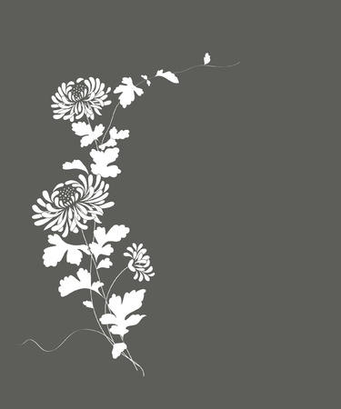 Floral card with chrysanthemumsのイラスト素材