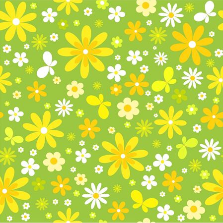 spring seamless floral  background with  butterflyのイラスト素材