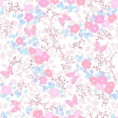 seamless floral backgroundのイラスト素材