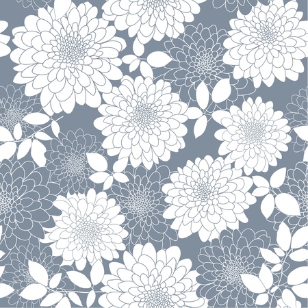 grey seamless abstract floral backgroundのイラスト素材