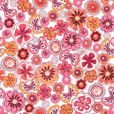 seamless abstrac floral  backgroundのイラスト素材