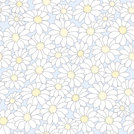seamless abstract floral background with camomilesのイラスト素材