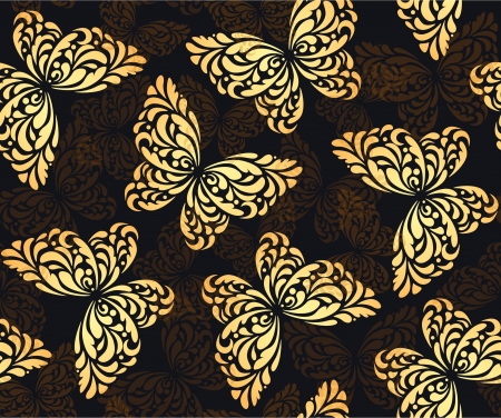 Seamless abstract background with butterfliesのイラスト素材