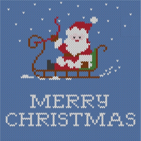 Christmas card, knitted pattern, のイラスト素材