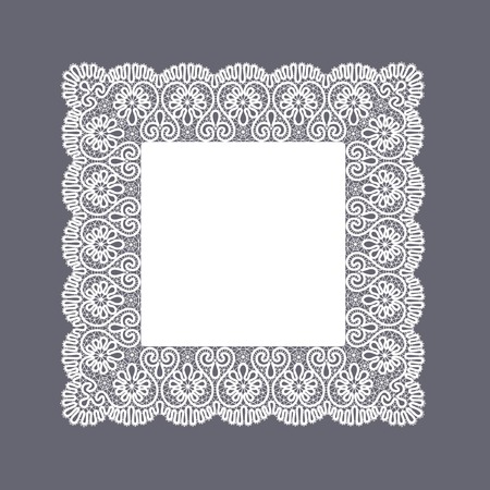 Template frame  design for card  Vintage Lace Doily のイラスト素材