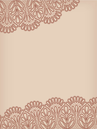 Template frame  design for card. Vintage Lace Doily のイラスト素材