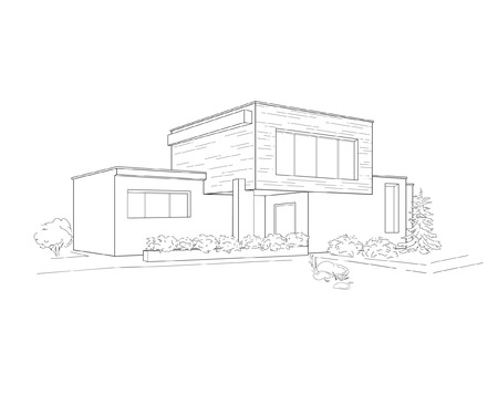 skatch of buildingのイラスト素材