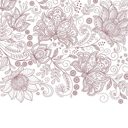 Cute card with flowers branchのイラスト素材