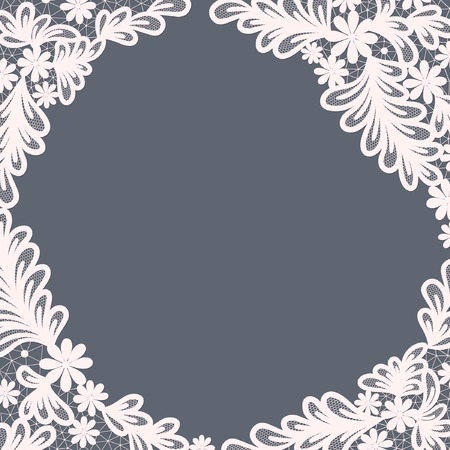 Template frame  design for card. Vintage Lace Doilyのイラスト素材