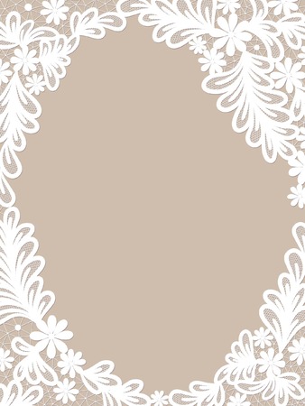 Template frame  design for card. Vintage Lace Doilyのイラスト素材