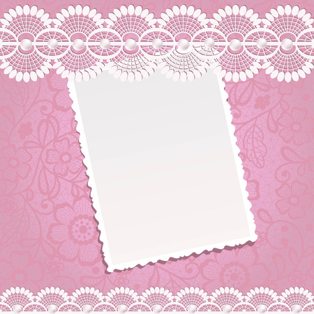 Template frame  design for card. Vintage Lace Doilyのイラスト素材