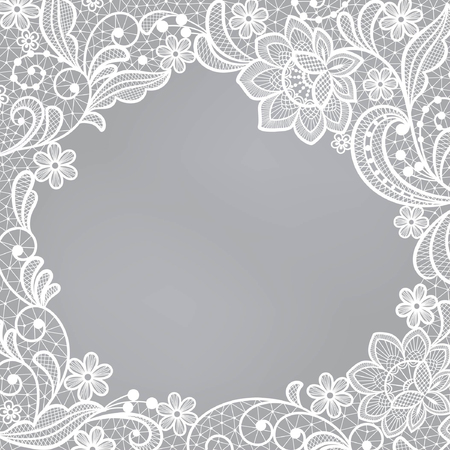 Template frame  design for card. Vintage Lace Doilyのイラスト素材