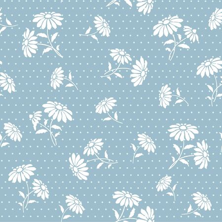 Seamless blue abstract floral backgroundのイラスト素材