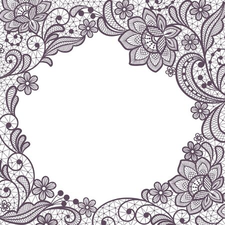 Template frame  design for card. Vintage Lace Doily のイラスト素材