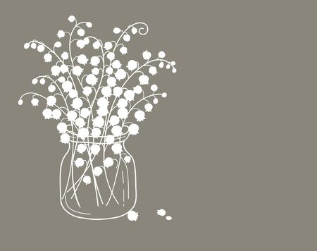 Cute card with flowers . lily of the valleyのイラスト素材