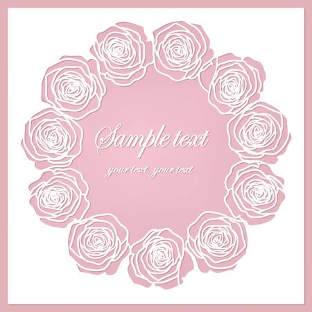 floral  frame with roses (laser cute)のイラスト素材