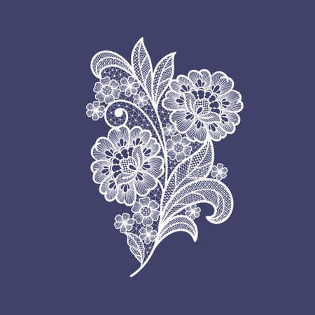 lace flowers decoration elementのイラスト素材