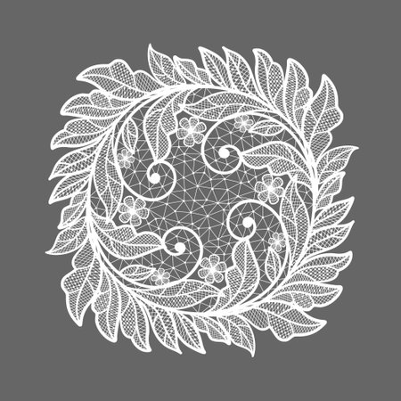lace flowers decoration elementのイラスト素材