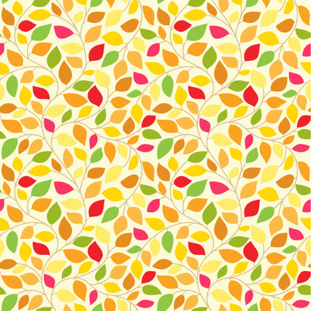 Seamless abstract autumn floral backgroundのイラスト素材